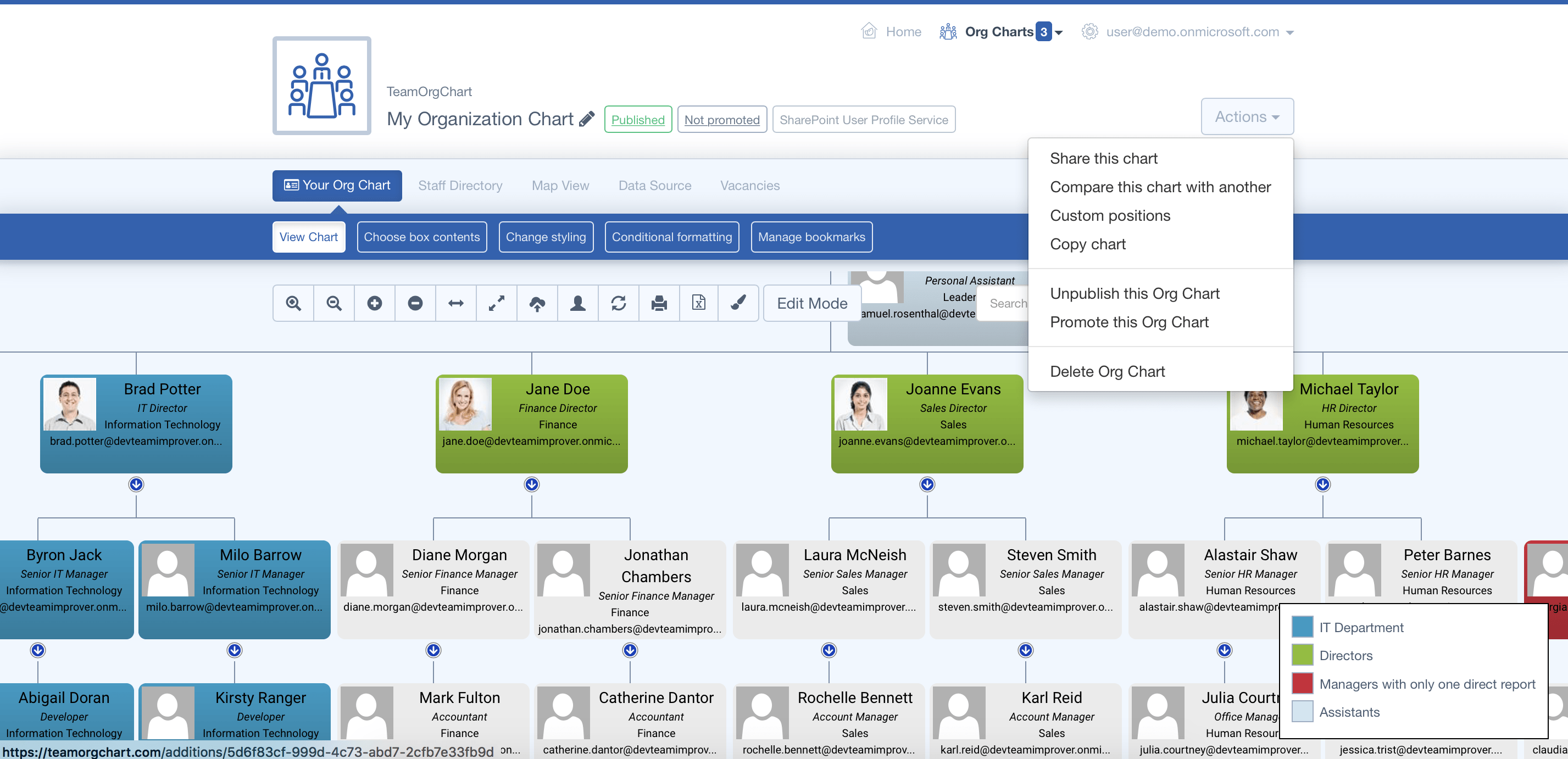 Information Technology Org Chart Samples